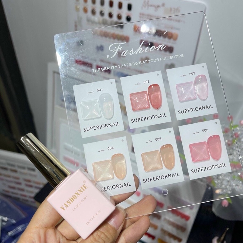Set sơn thạch 6 màu mớicủa VANDONNIE ( tặng kèm bảng màu).