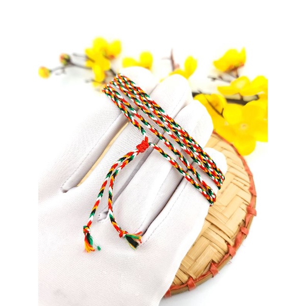 Vòng Chỉ Ngũ Sắc Tây Tạng Quấn 5 Vòng Bình An May Mắn - SenGemstoneJewelry