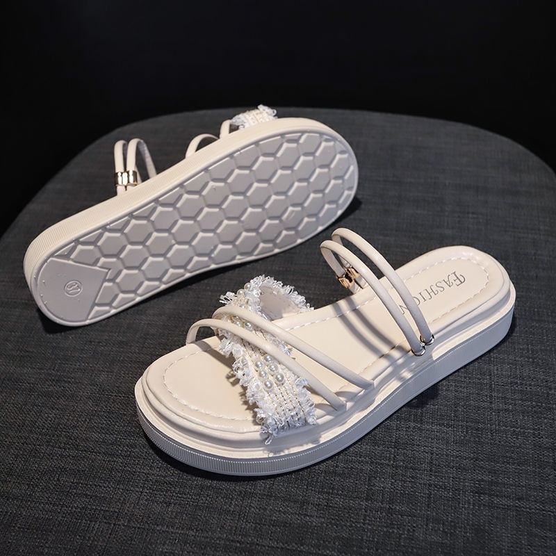 Xăng đan hai đi phong cách tiên nữ đế dày mùa hè cho nữ