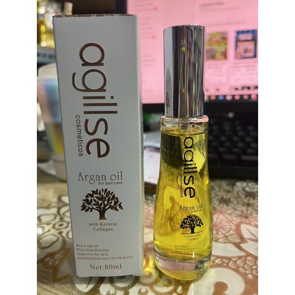 Tinh Dầu Dưỡng Tóc thơm lâu phục hồi tóc hư tổn Agillse Argan Oil 80ml