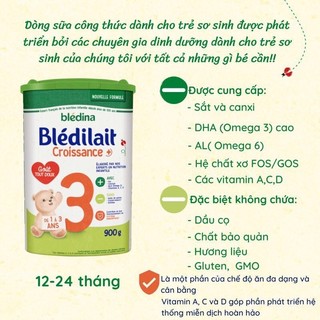Sữa bột Bledilait Bledina Pháp số 3 ( DATE t3-2026 có quà )