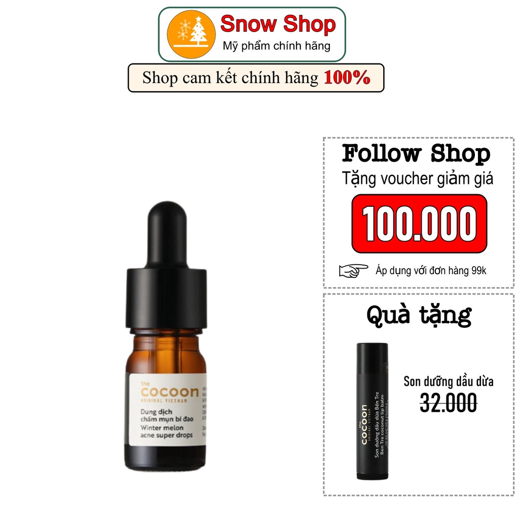 Dung dịch chấm mụn bí đao Cocoon 5ml , chấm mụn Cocoon