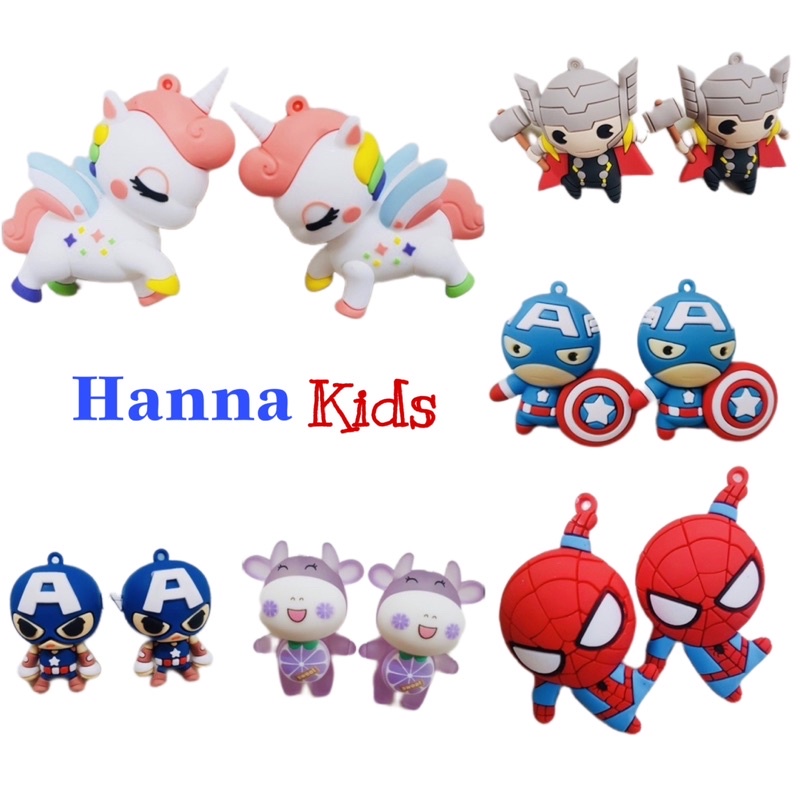 Set Charm/Jibbitz/Sticker Vip gắn dép sục Cross ngựa Pony siêu nhân người nhện cho bé trai gái trẻ em nam nữ - HannaKids