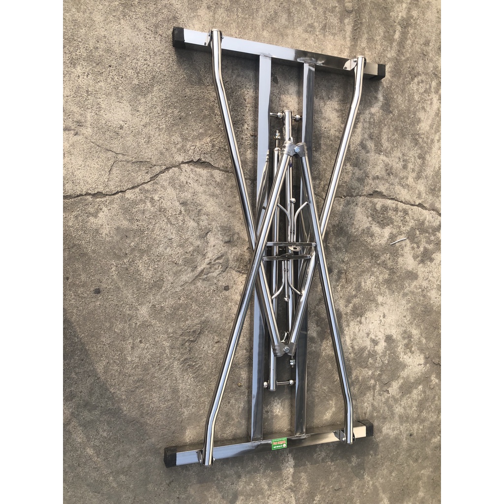 Võng Xếp Thuyền Khung Vuông  Inox 304 Phi 40 Không Rỉ Sáng Bóng -