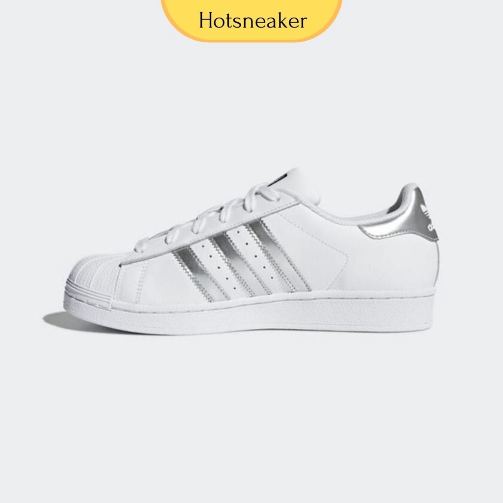 |Siêu Sale| Giày Sneaker Nam Nữ Superstar Trắng Bạc ( tặng vớ + fullbox+ freeship )