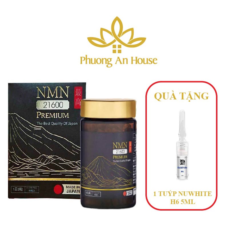 Viên uống hỗ trợ trẻ hóa làn da NMN 21600 Premium Nhật Bản - hộp 60 viên