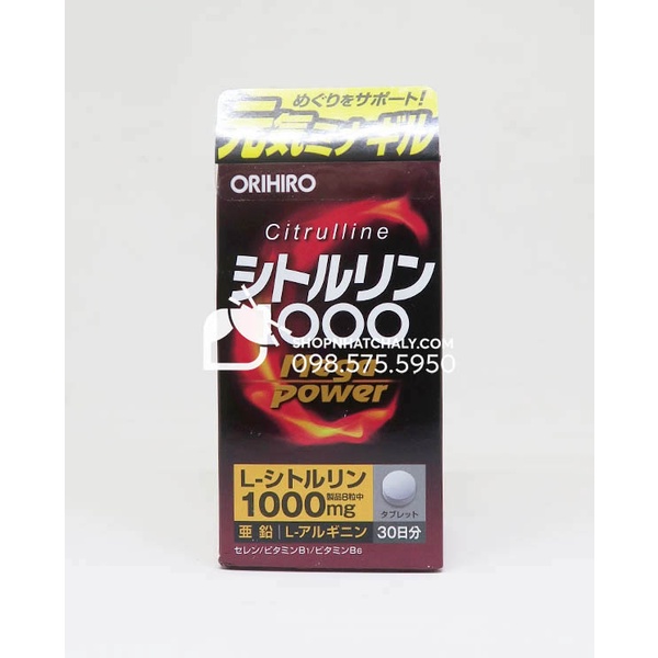 Viên uống bổ cho nam giới Citrulline 1000mg, L-Arginine và Zinc Orihiro 240 viên Nhật | Viên uống cho nam giới