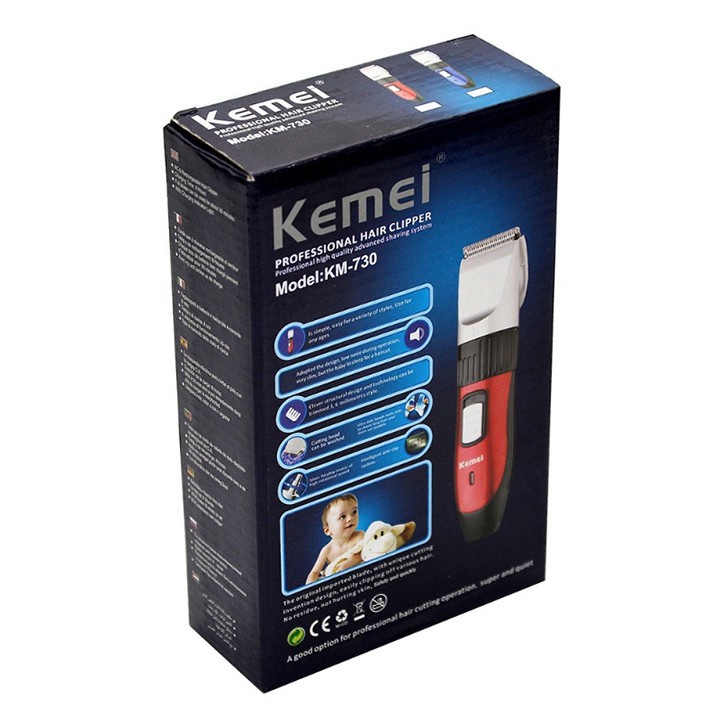 Tông Đơ Cắt Tóc Sạc Điện Kemei Km-730 Bảo Hành 6 Tháng Chính Hãng