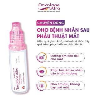 Nước mắt nhân tạo Novotane Ultra 5ml giảm khô mỏi mắt, hỗ trợ quá trình phục hồi sau phẫu thuật mắt