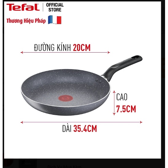 Chảo chiên chống dính Tefal Natura 20cm dùng cho bếp gas và hồng ngoại - Hàng chính hãng
