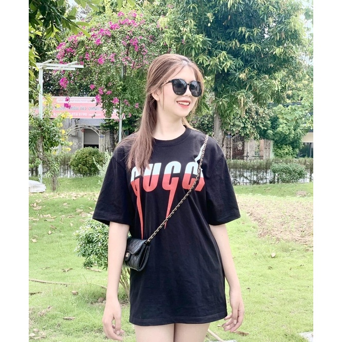 Áo Phông Tay Lỡ Gucci In Hình Tia Sét Áo Thun Nam Nam Nữ GUCI Form Rộng Chất Cotton 100% Mát Mịn | BigBuy360 - bigbuy360.vn