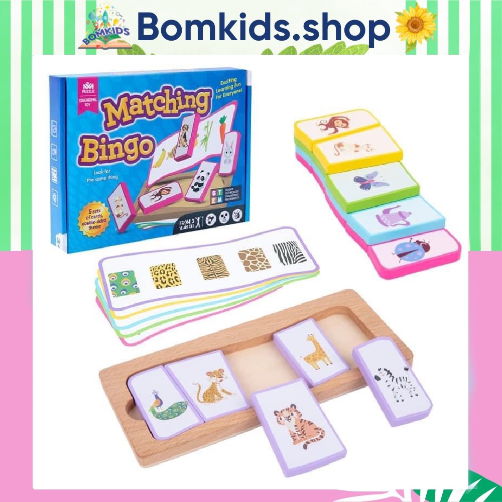 ⚡Matching Bingo⚡Bộ Trò Chơi Bingo Nối Hình Vui Nhộn Dành Cho Trẻ Mẫu Giáo Đồ Chơi Giáo Dục