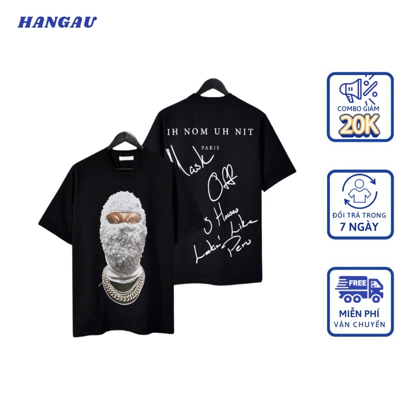 Áo Thun Ih Nom Uh Nit💙FREESHIP💙 Unisex OverSize - Bản Chữ Ký Siêu Cấp - Phong Cách Hàn Quốc - Áo Cặp Nam Nữ