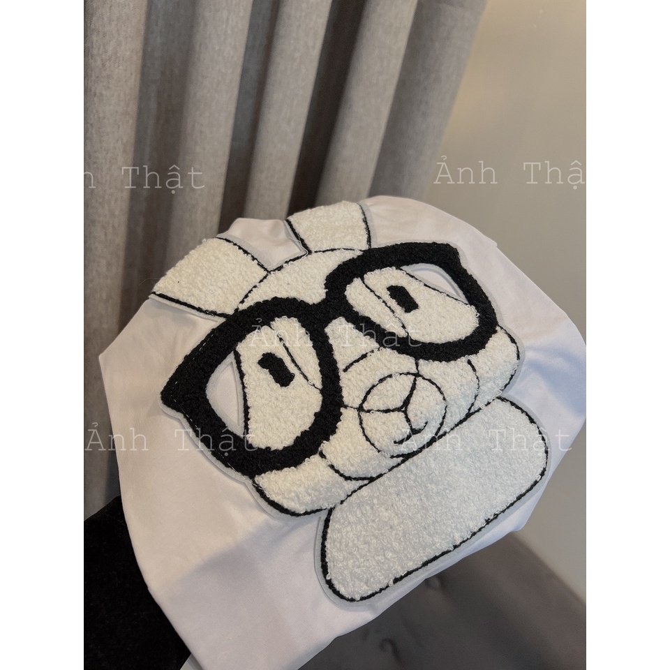 Áo Phông 3158 Thỏ Đeo Kinh In Nổi Tay Lỡ Chất Cotton Tàu Co Dãn Nam Nữ Unisex - Áo Thun Cộc Tay Bigsize
