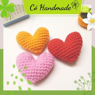 Trái tim handmade, đồ trang trí, móc khóa bằng len