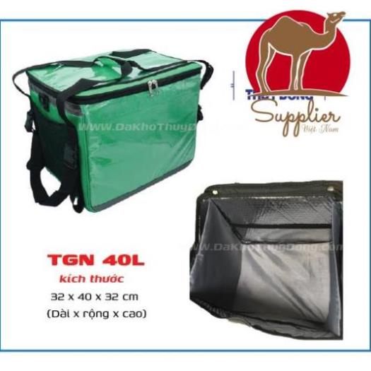 TÚI 40L - Túi giao hàng nhanh, giữ nhiệt - Thùng giao hàng tiết kiệm, đặt trên baga xe máy shipper TGHT001