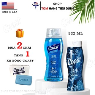 Sữa tắm gội Coast Nam 2in1 Hair and Body 532ml Hàng Mỹ