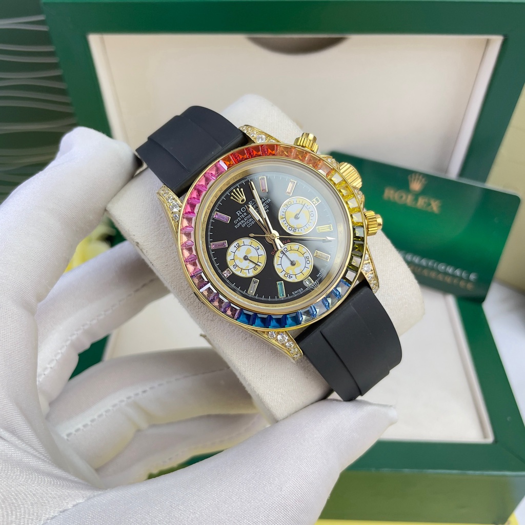 Đồng hồ nam Rolex Oyster Perpetual Cosmograph Daytona Rainbow 41mm máy cơ Miyota Nhật