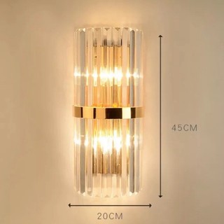ĐÈN TƯỜNG PHA LÊ CAO CẤP THÂN MẠ VÀNG