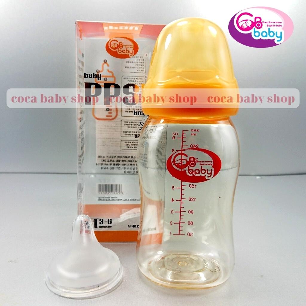 Bình sữa PPSU GB-Baby Cổ rộng dung tích 160ml 280ml Cổ rộng Tặng 1 núm ty và que chọc núm