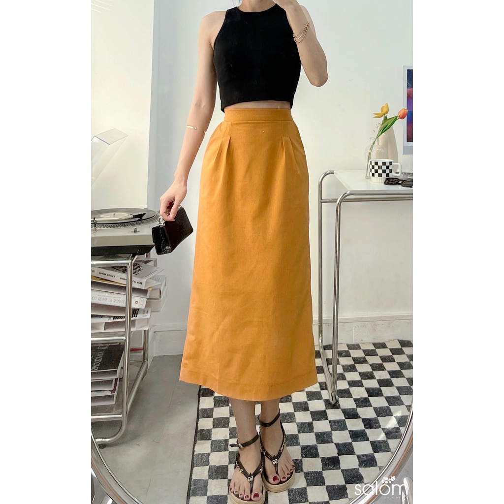 Chân váy dài có lót phong cách Hàn Quốc SALOM Shp022