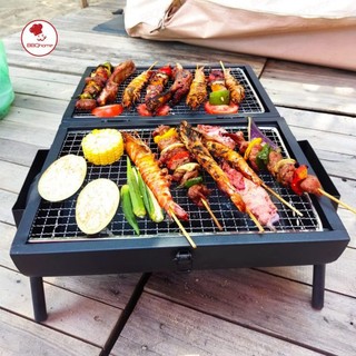 Bếp nướng than hoa BBQ gấp gọn mang đi du lịch, cắm trại, dã ngoại, Bếp nướng quân đội gấp gọn ngoài trời tiện lợi