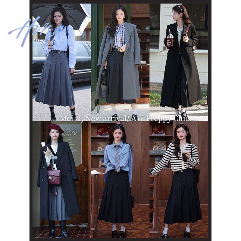 Chân Váy Xếp Ly Lưng Cao Vừa Vặn Phong Cách Anh Quốc Cổ Điển Thời Trang Xuân Thu Mới 2023