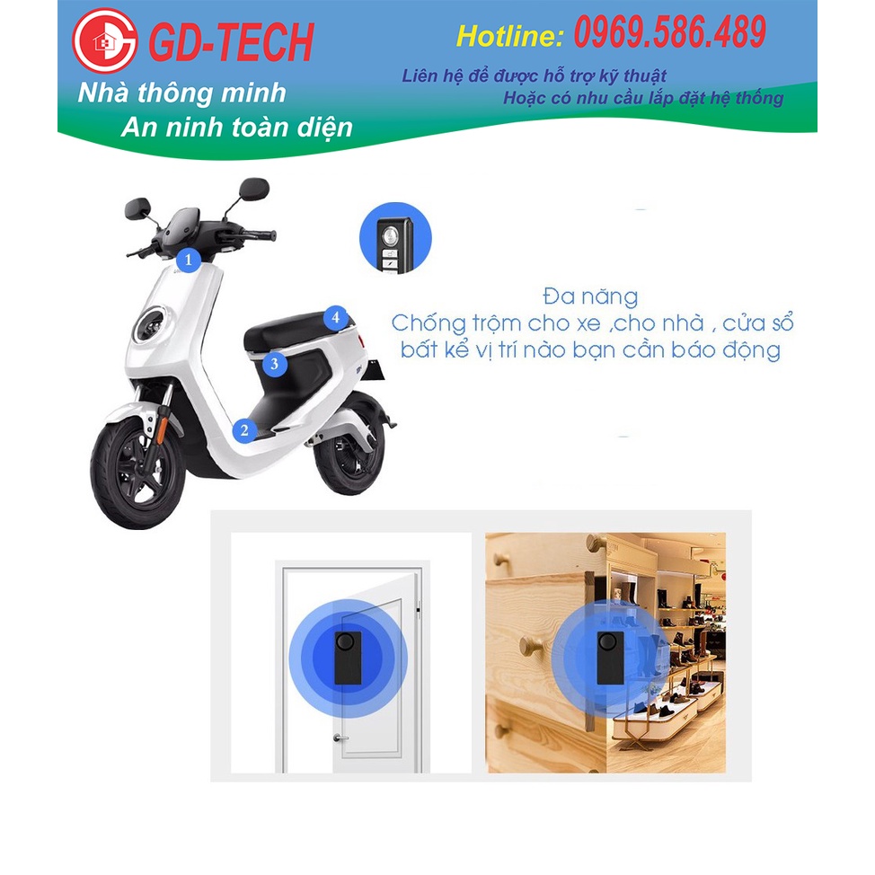 Còi tìm xe trong bãi, chống trộm, báo động khi tai nạn SF04R