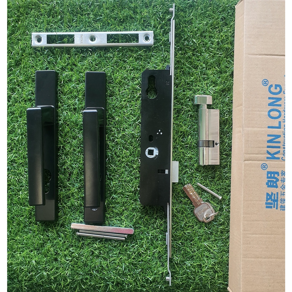 Khoá tay gạt Đa điểm KINLONG loại 2 đẹp - Khoá tay gạt cửa nhôm XingFa, 2 màu: Trắng và Đen