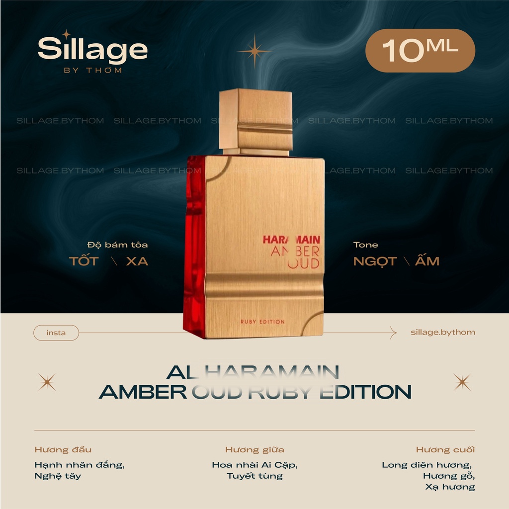 AL HARAMAIN HARAMAIN AMBER OUD RUBY EDITION EDP | Mẫu thử nước hoa unisex