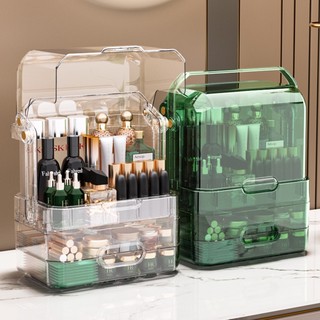 Hộp đựng mỹ phẩm có nắp chống bụi + quai xách