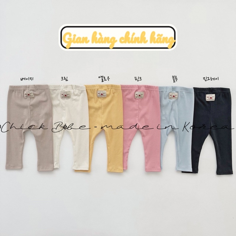 Quần legging gân mỏng Ottbebe made in Korea cho bé từ 10kg -16kg