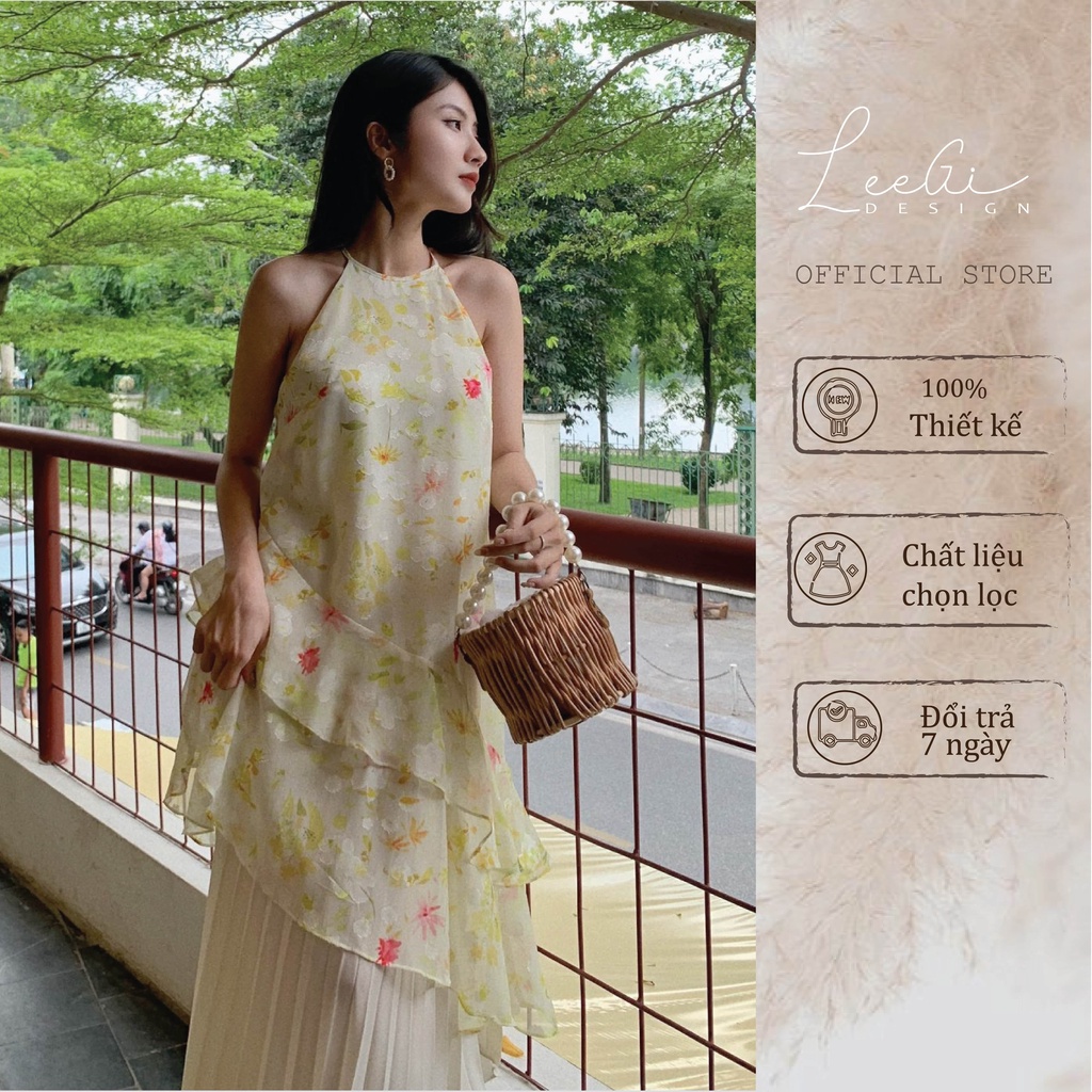 Đâm yếm hoa lệch tà LeeGi Design Min4525 Min4524