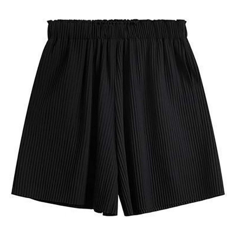 Quần Sooc dập ly nữ [ Freeship ]  Quần cạp chun vải tăm lạnh ít nhăn thoáng mát