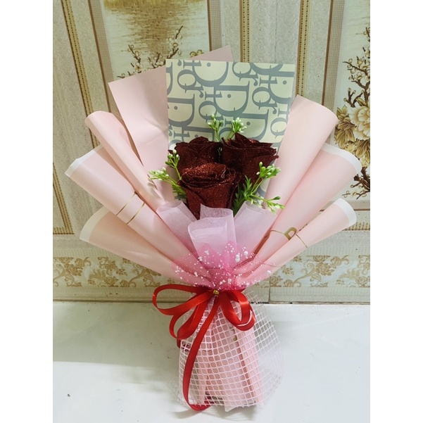 Bó hoa nhũ 3b siêu dễ thương