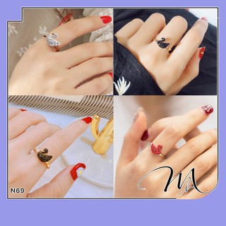 Nhẫn nữ Titan hình thiên nga đính đá nhiều màu - Măng's House N69