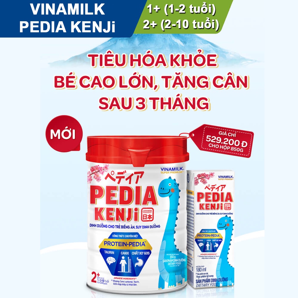 Sữa bột Pedia Kenji - Sữa công thức Vinamilk giúp trẻ tiêu hóa khỏe, bé cao lớn, tăng cân sau 3 tháng.