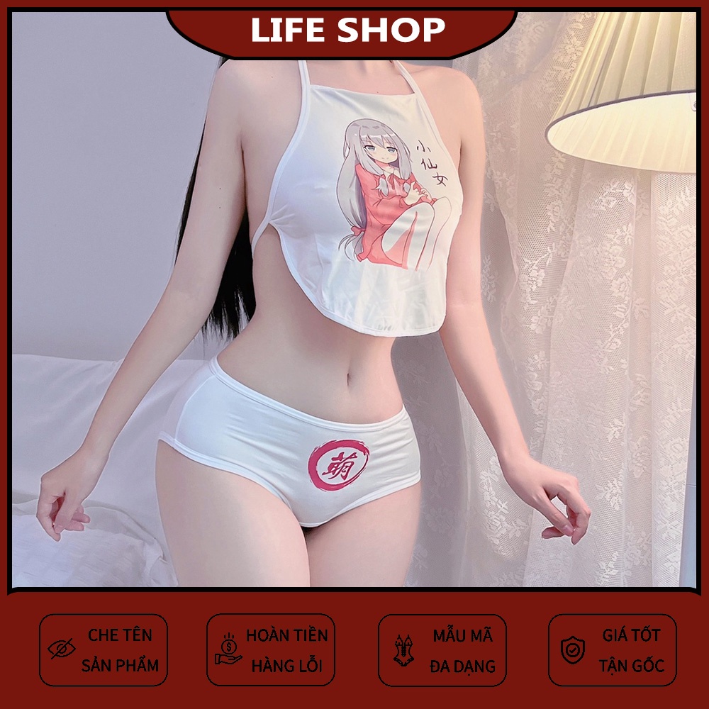 Bộ Đồ Ngủ Hóa Trang Nhân Vật Anime Dễ Thương Quyến Rũ Cho Nữ Sexy đồ lót anime ngực bọc tạp dề cosplay trang phục passion
