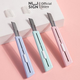 Dao rọc giấy bỏ túi NUSIGN - lưỡi dao SK5 3 màu - Xanh lá/ Xanh dương/ Hồng- mã 2038