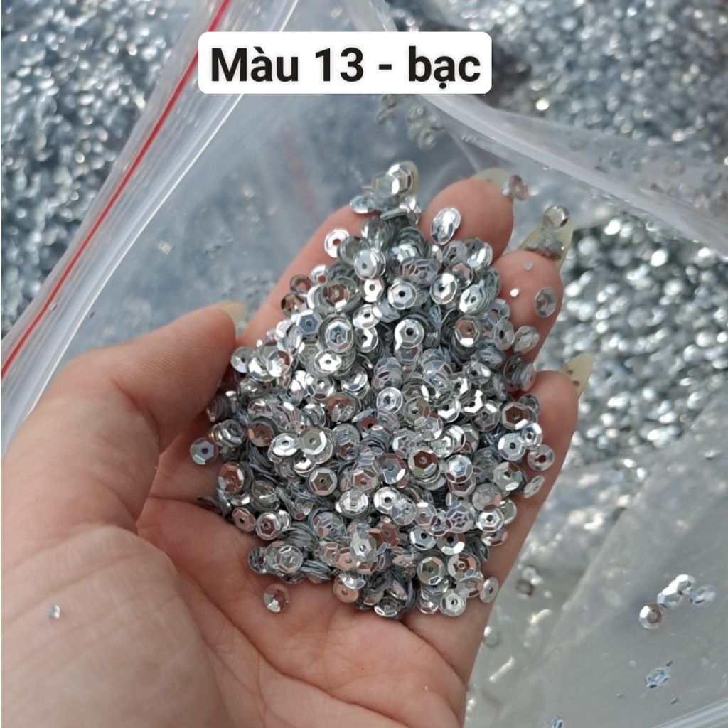 10gam kim sa tròn, kim sa vảy cá 4-6-8-10mm đủ màu,trang trí quần áo, thủ công handmade tùy thích