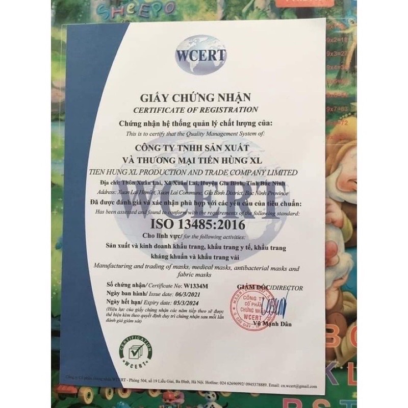 KHẨU TRANG TIẾN HÙNG KF94 4D cao cấp THÙNG 300 CHIẾC