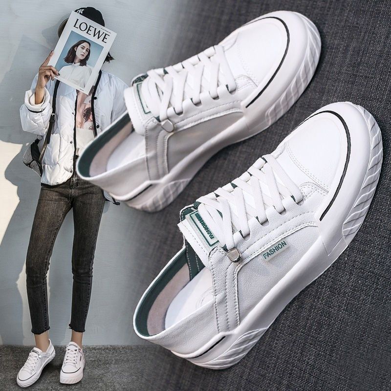 Giày Thể Thao Đế Bằng Màu Trắng Thời Trang Xuân Thu Hàng Mới 2023 Dành Cho Bạn Nữ