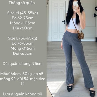 [SALE QUA MẪU]Quần loe hack dáng thun gân dầy đẹp |45-65KG|
