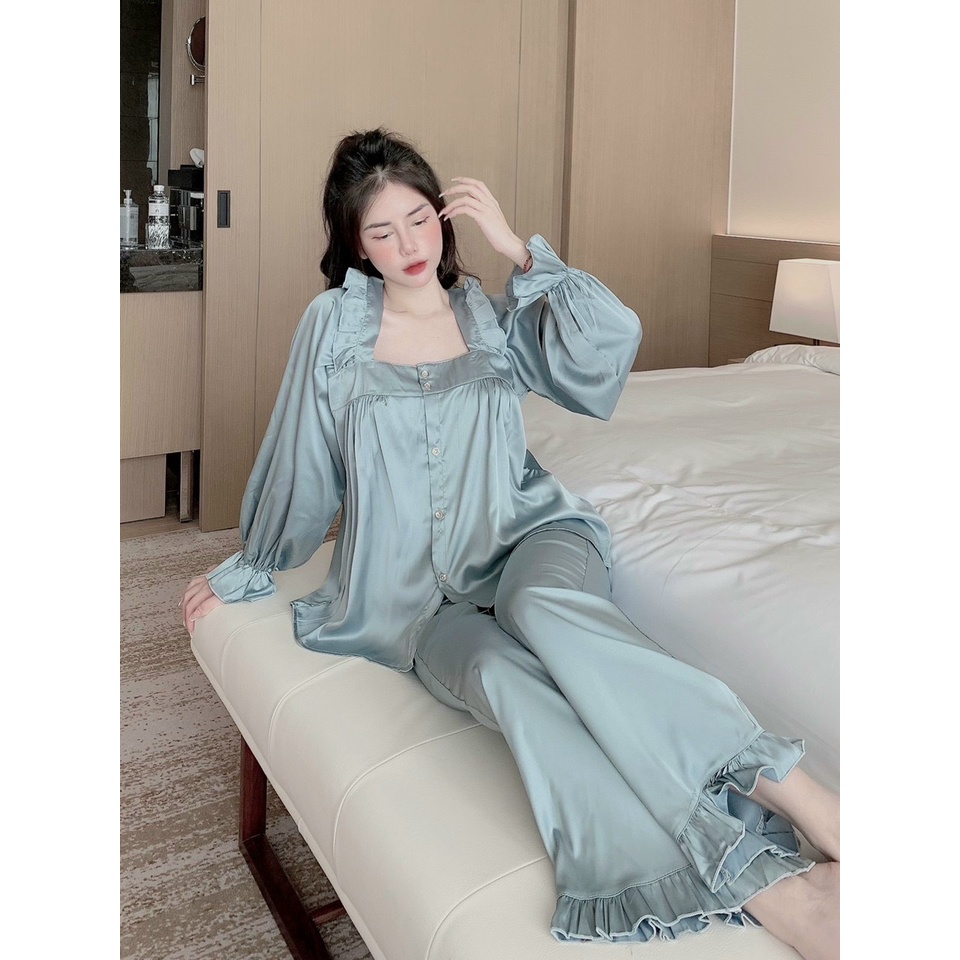Đồ Ngủ tiểu thư cổ vuông hai dây chéo- Pyjama Nữ Freesize | BigBuy360 - bigbuy360.vn