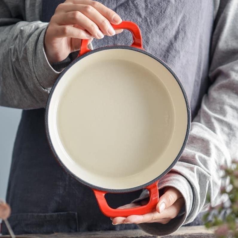 Chảo gang size 20cm màu đỏ tím