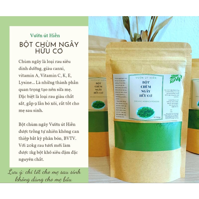 Bột chùm ngây sấy lạnh hữu cơ