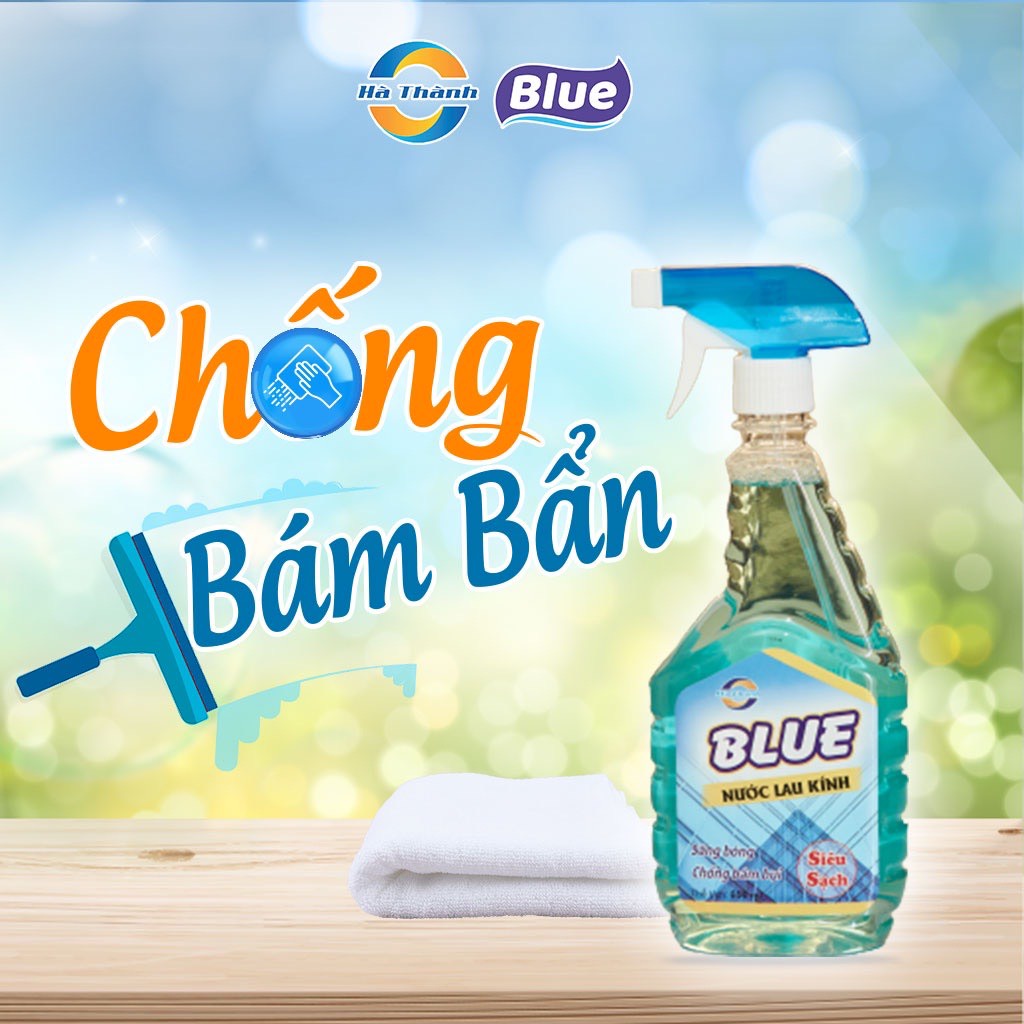 Nước Lau Kính Blue Hàn Quốc 650ml - Siêu sạch, chống bám bụi