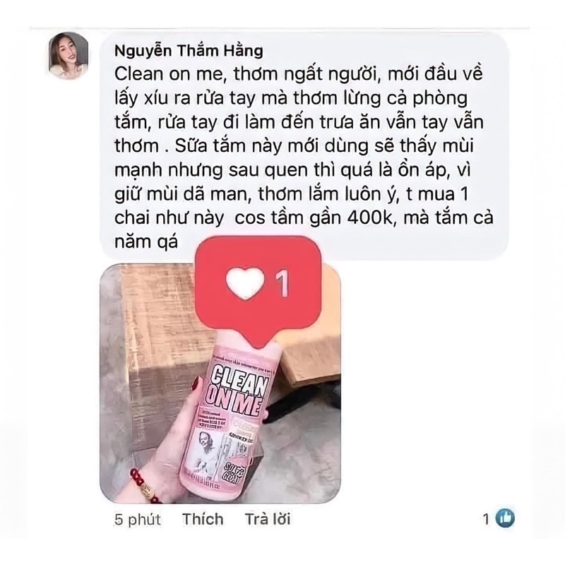 Sữa tắm Soap & Glory Clean on chai 500ml