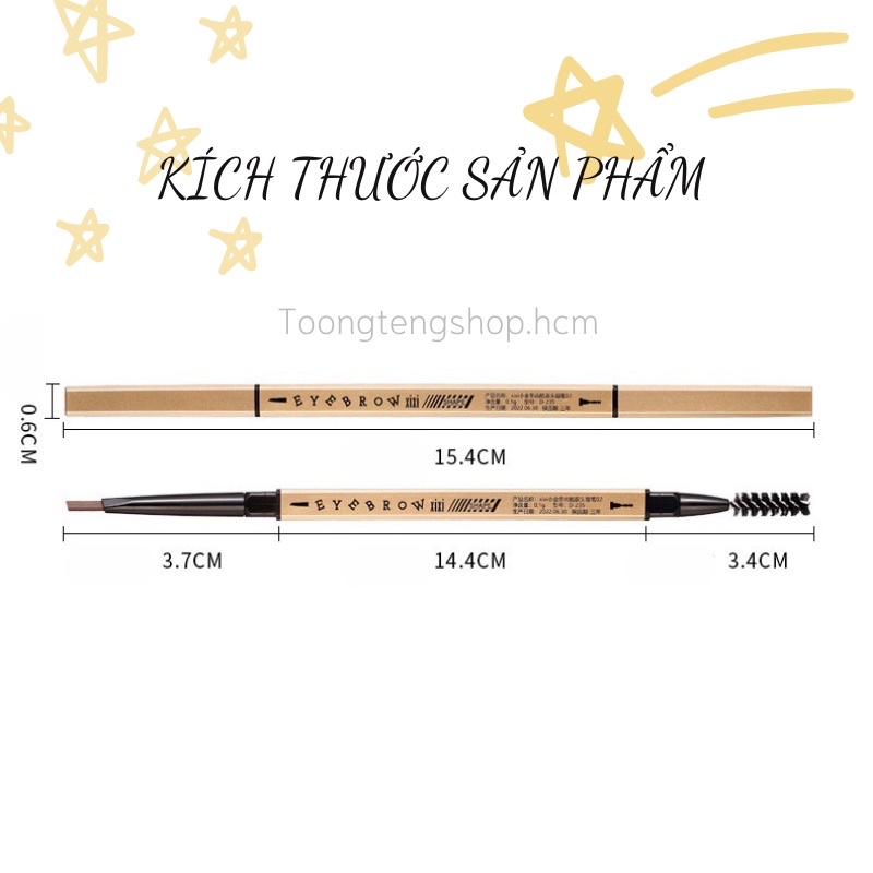 Bút kẻ lông mày,chì kẻ mày hai đầu Xixi chống nước dễ vẽ màu sắc tự nhiên
