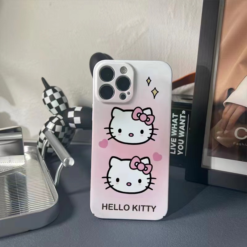 Ốp Điện Thoại Chống Sốc In Hình Hello Kitty Dễ Thương Cho iPhone 14 / 13 / 12 / 11 / X